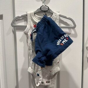 Carter's Navy Shorts & White Star Tank Matching Set